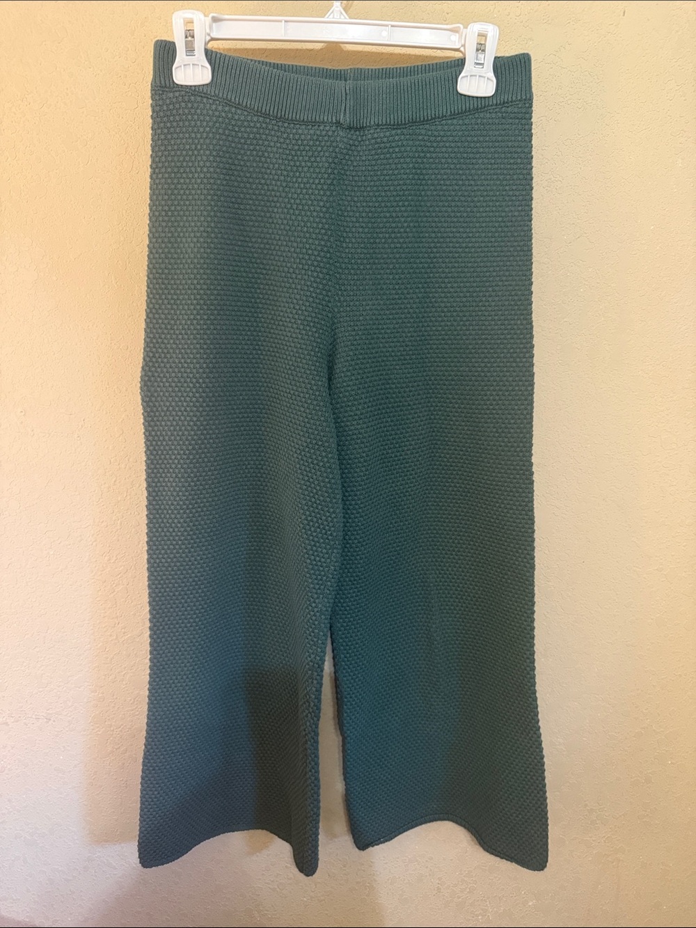 Free people beach Hailee waffle Knit Pants - Forest Green